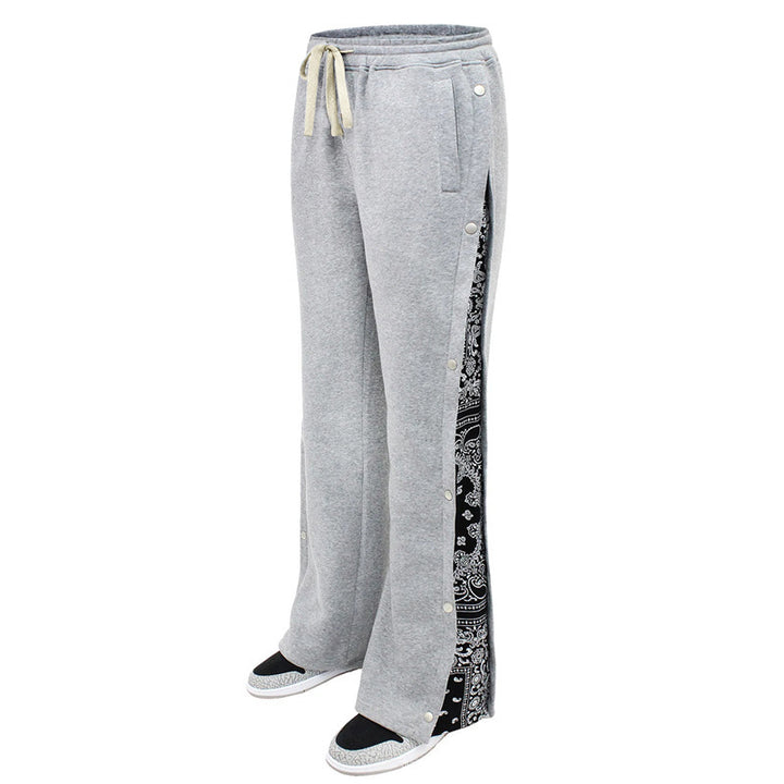 Herren Lässige Freizeit-Hose mit modischen Druckknöpfen und seitlichem Design Drune