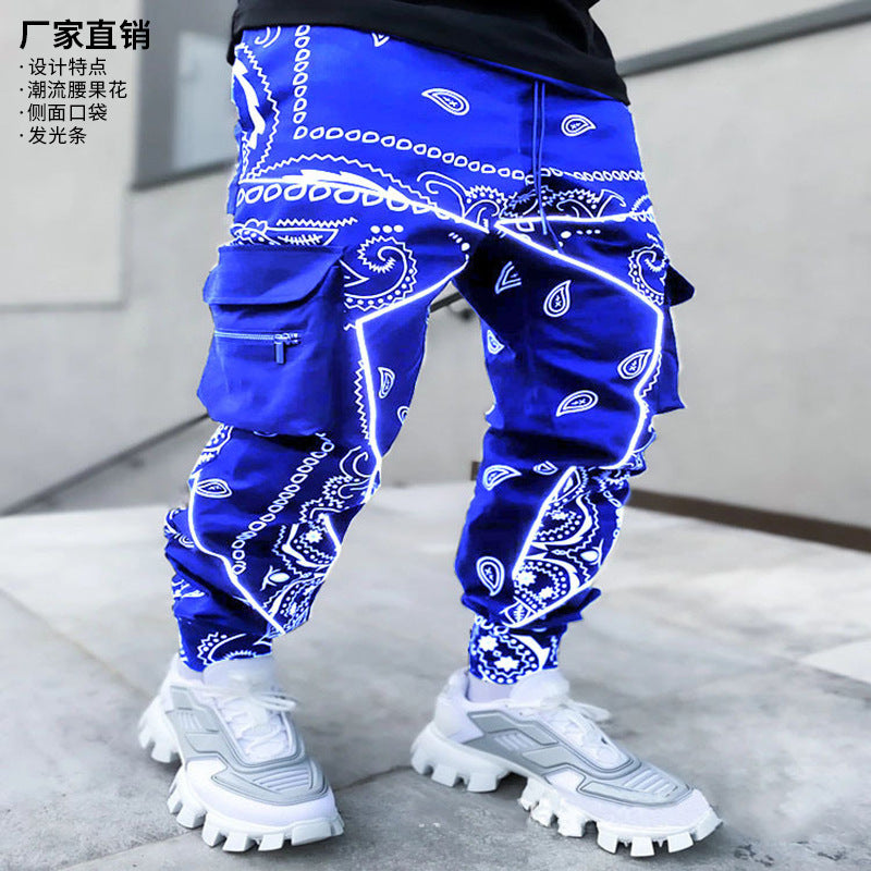 Herren nan Bandana-Cargo-Jogginghose mit Kordelzug und elastischen Bündchen Drune