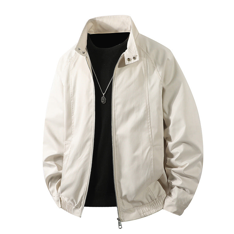 Herren winddichte Freizeitjacke mit hohem Kragen und elastischen Bündchen Drune