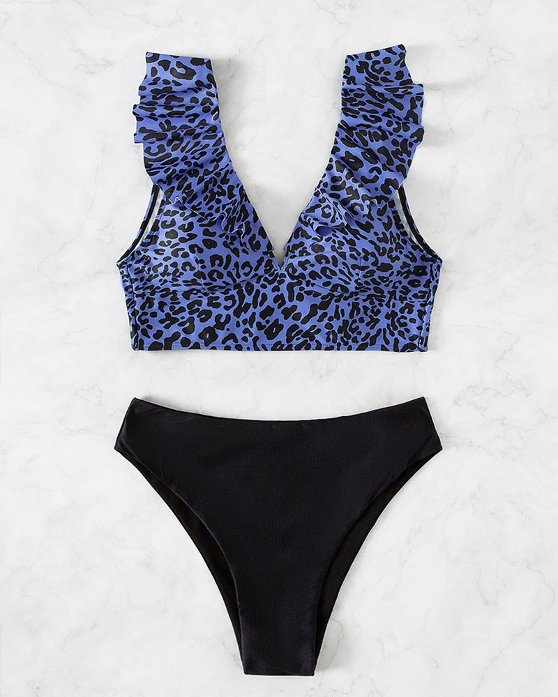 Damen Triangel-Bikini mit Rüschen und hohem Beinausschnitt Drune