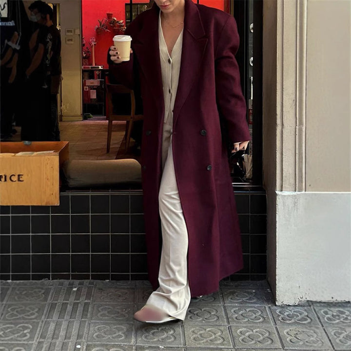 Damen eleganter Wool Coat mit doppelter Knopfleiste Drune