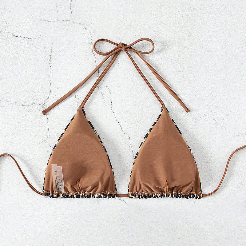 Damen Triangel-Bikini mit verspieltem Leopardenmuster Drune