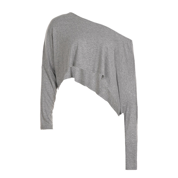 Damen lässiges One-Shoulder-Oberteil mit asymmetrischem Schnitt und weitem Design Drune