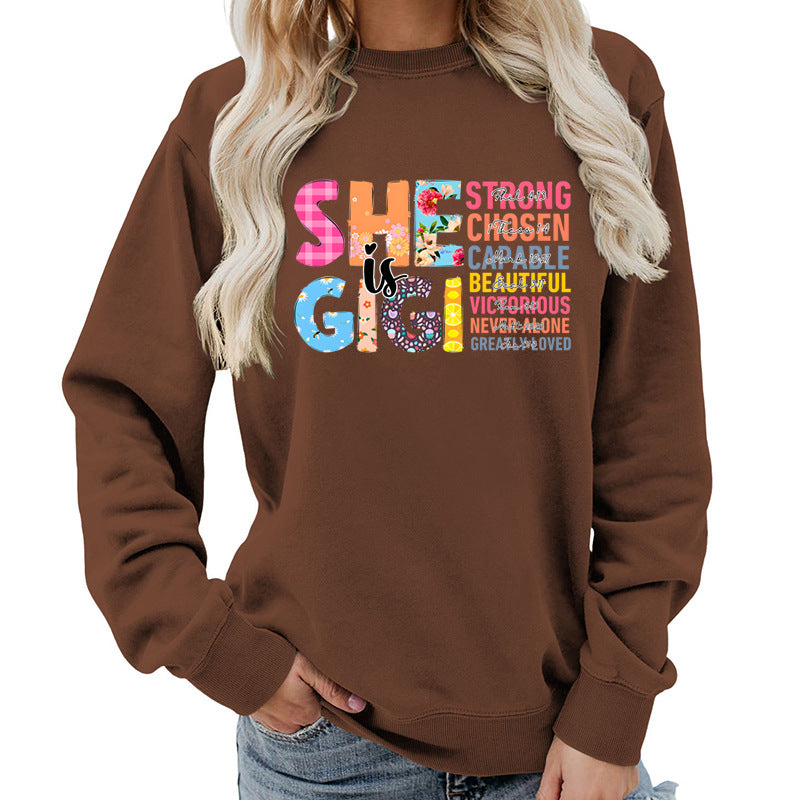 Damen Sweatshirt mit inspirierendem Text-Design Drune