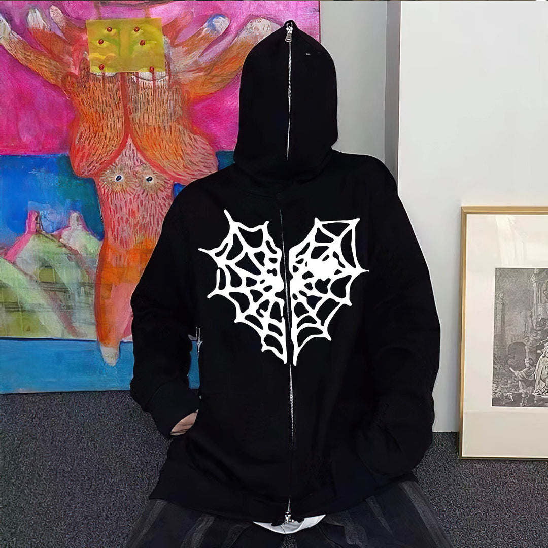 Damen Hoodie mit auffälligem Spinnennetz-Design Drune