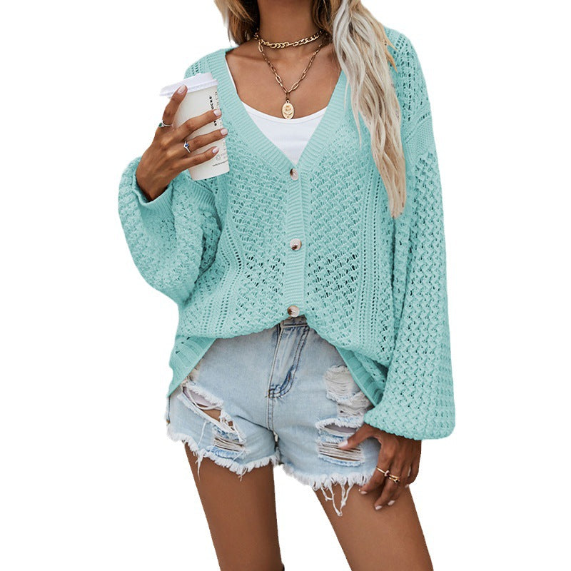 Damen Strickjacke mit luftiger Lochstruktur Drune