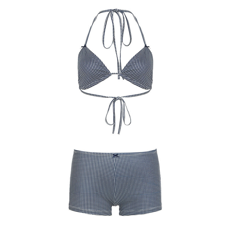 Damen Bikini-Set mit gepunktetem Design und verstellbaren Trägern Drune