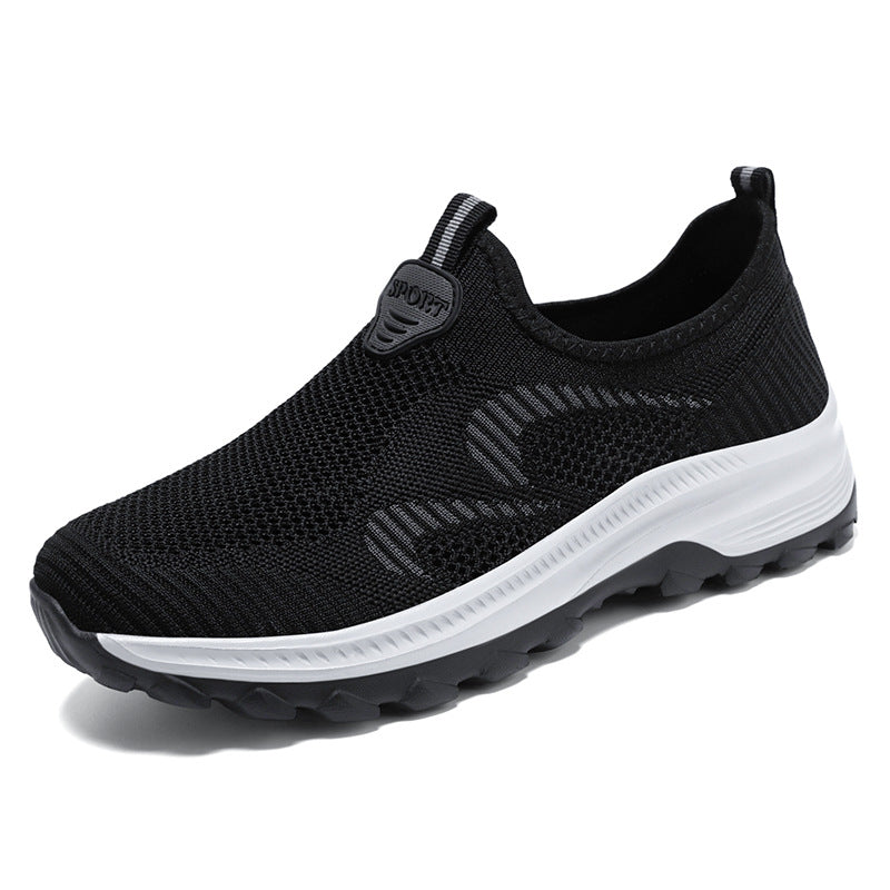 Damen nan leichter atmungsaktiver Strick-Slip-On Sneaker mit stoßdämpfender EVA-Zwischensohle und griffiger Profilaußensohle Drune