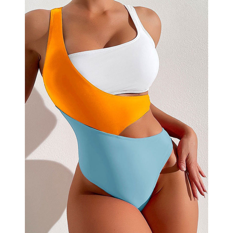 Damen Hochtaillierter Badeanzug mit modischen Cut-Outs Drune