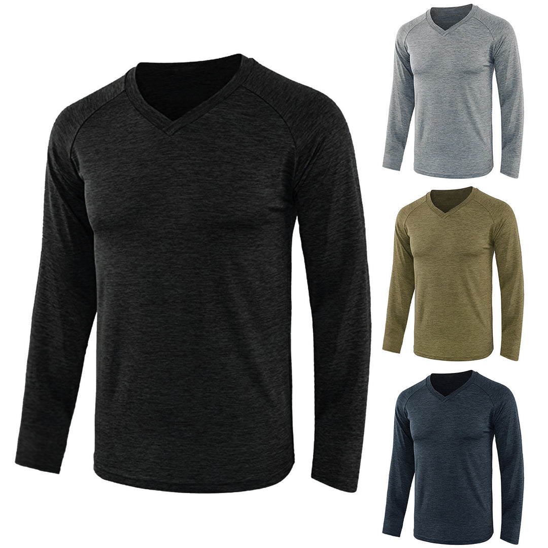 Herren langärmliges V-Ausschnitt Shirt mit atmungsaktiver Stofftechnologie Drune