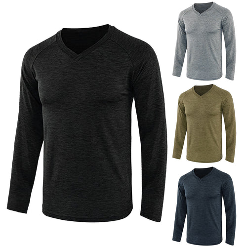 Herren langärmliges V-Ausschnitt Shirt mit atmungsaktiver Stofftechnologie Drune
