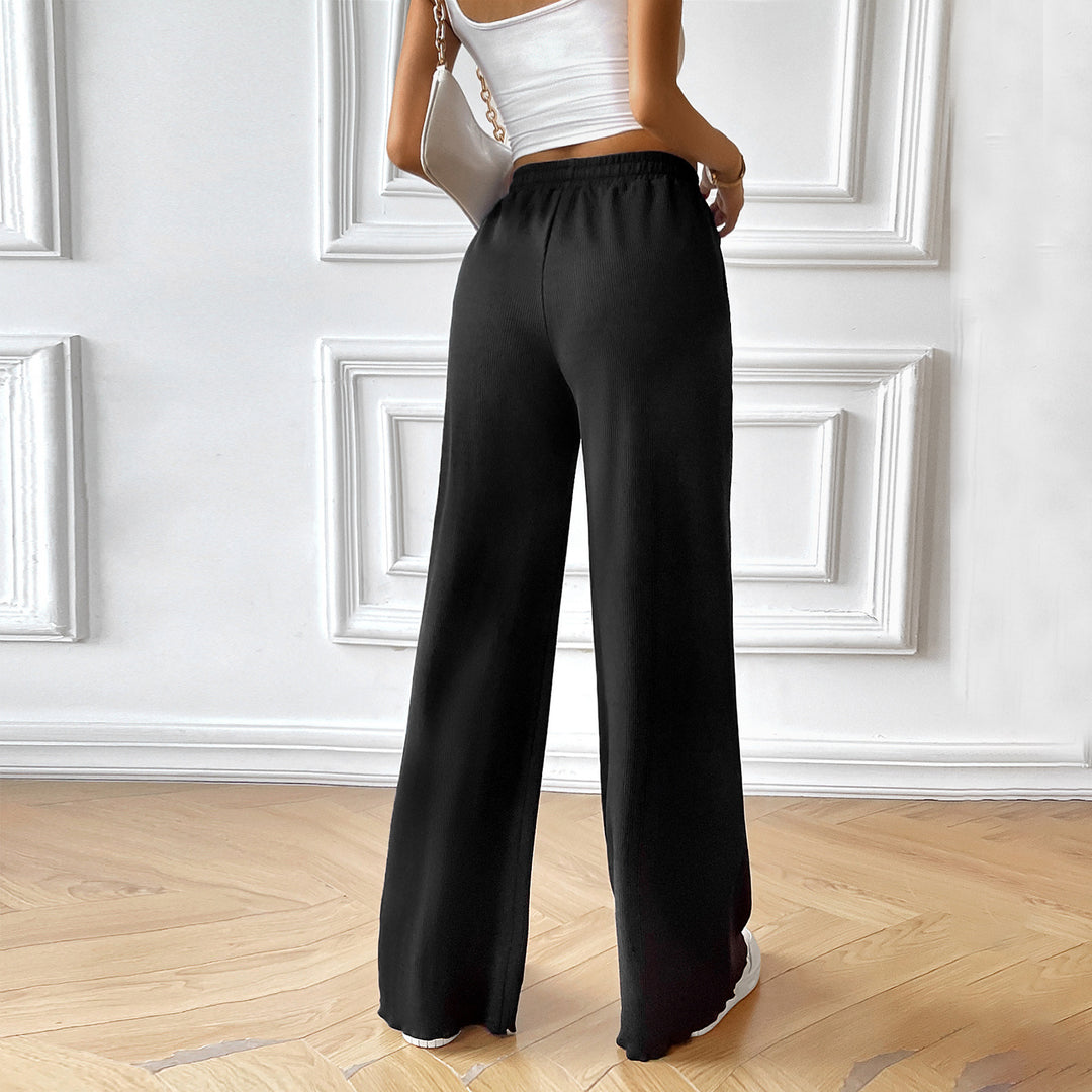 Damen weite Sommerhose mit elastischem Bund und seitlichen Eingrifftaschen Drune