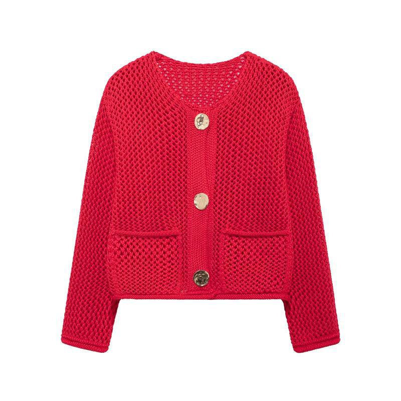 Damen Strickjacke mit luftiger Maschenstruktur und praktischen Taschen Drune