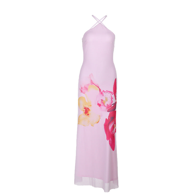 Damen Floral Bedrucktes Maxikleid Drune