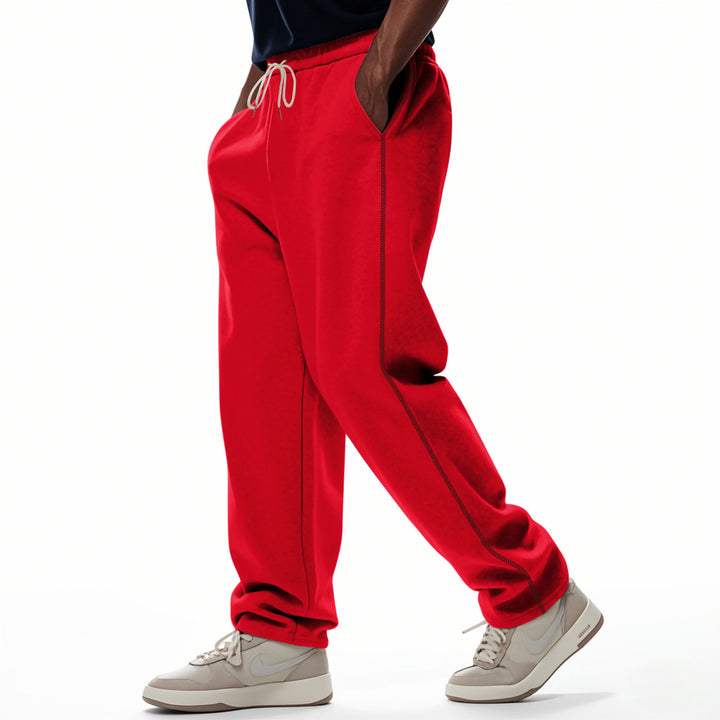 Herren nan locker sitzende Sweatpants mit seitlicher Ziernaht, elastischem Komfortbund und tiefen Eingrifftaschen Drune