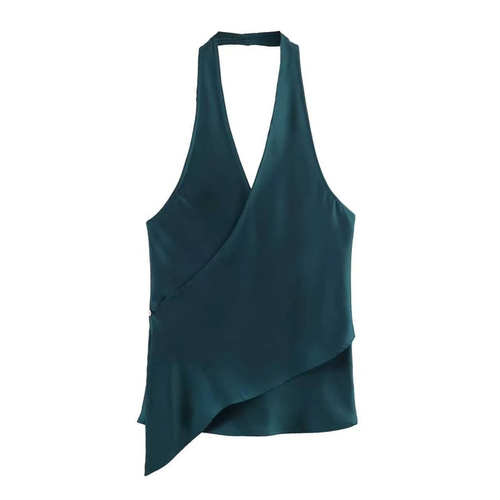 Damen Wickelbluse mit V-Ausschnitt Drune
