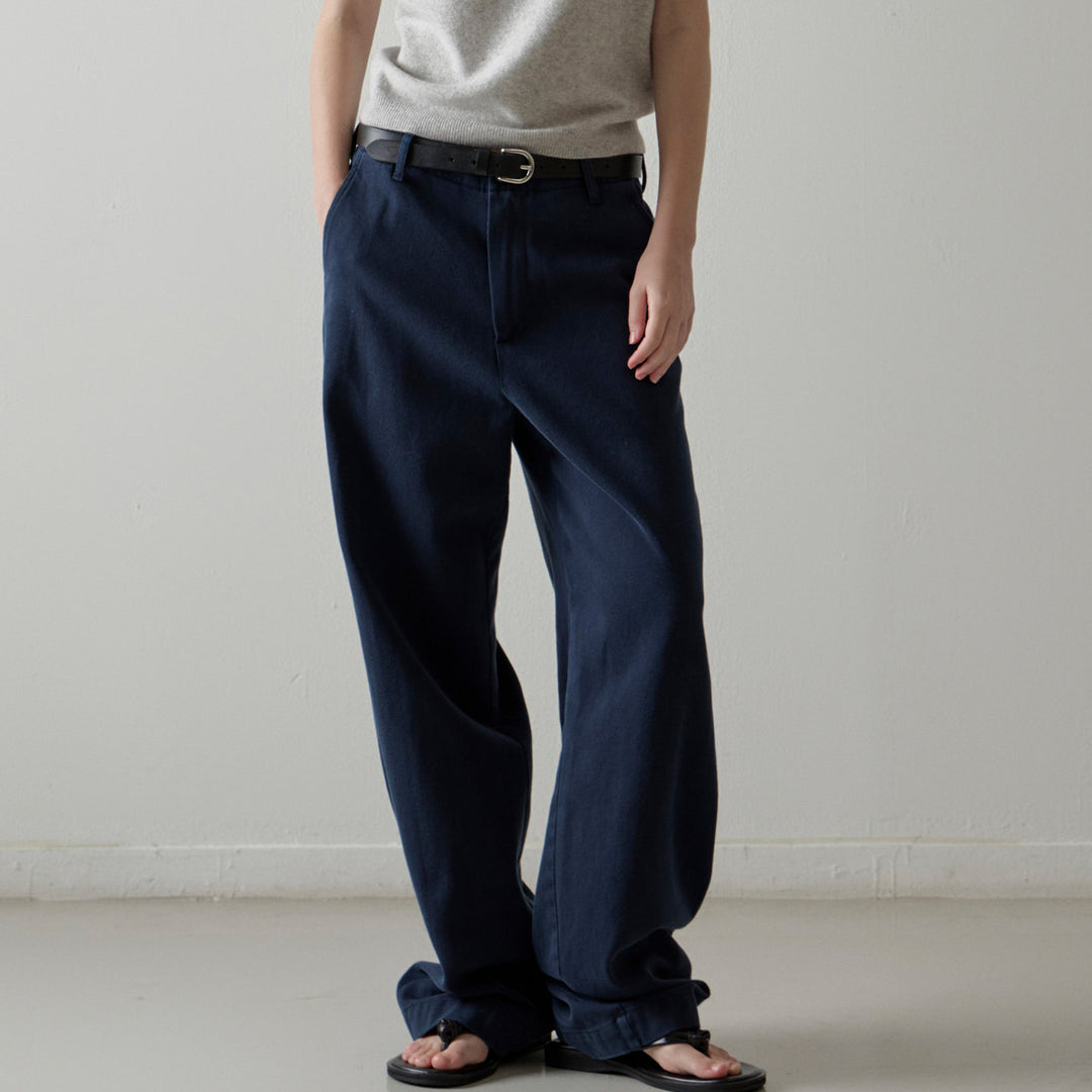 Damen weite Denim-Hose mit hohem Bund Drune