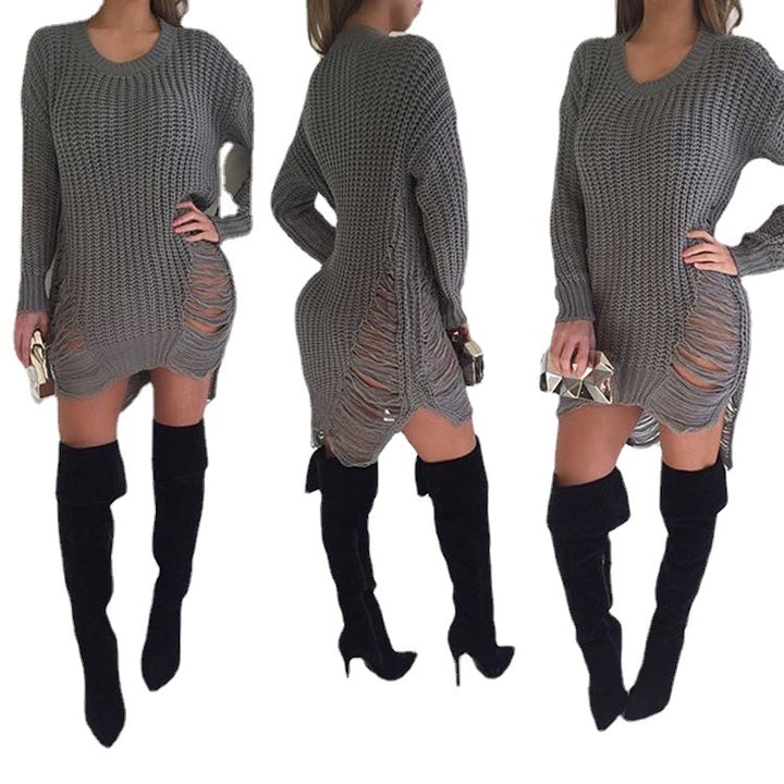 Damen Strickkleid im lässigen Oversized-Design mit auffälligen Cut-Out-Details Drune