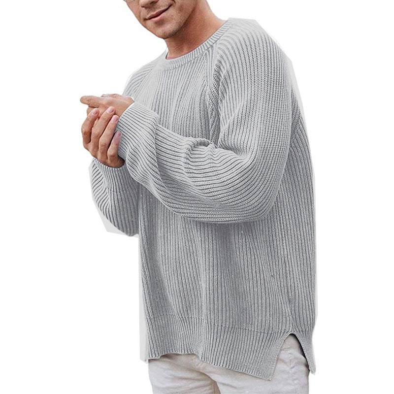 Herren lässiger Strickpullover mit Rippenstruktur und bequemer Passform Drune