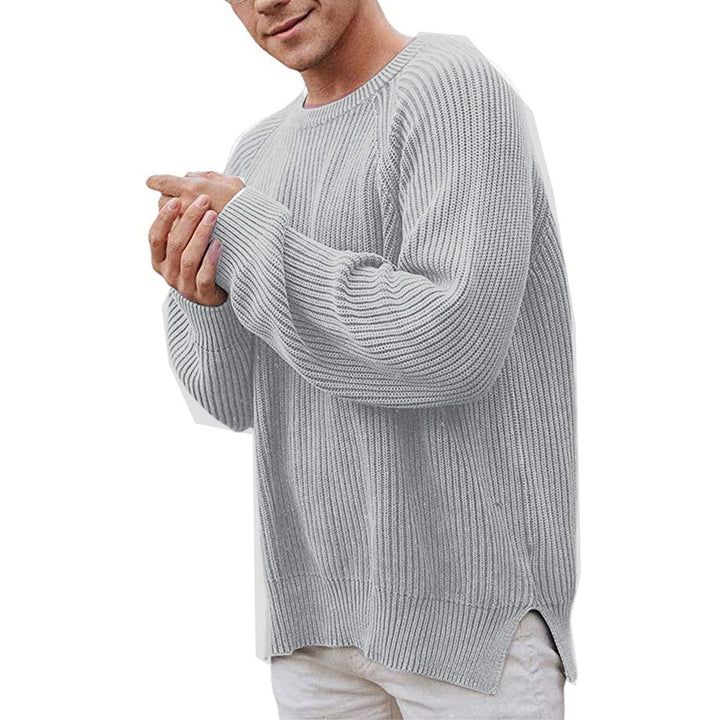 Herren lässiger Strickpullover mit Rippenstruktur und bequemer Passform Drune