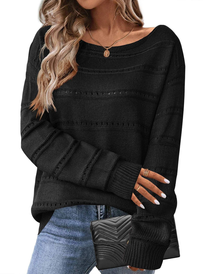 Damen Strickpullover mit luftiger Struktur und weit geschnittenem Design Drune