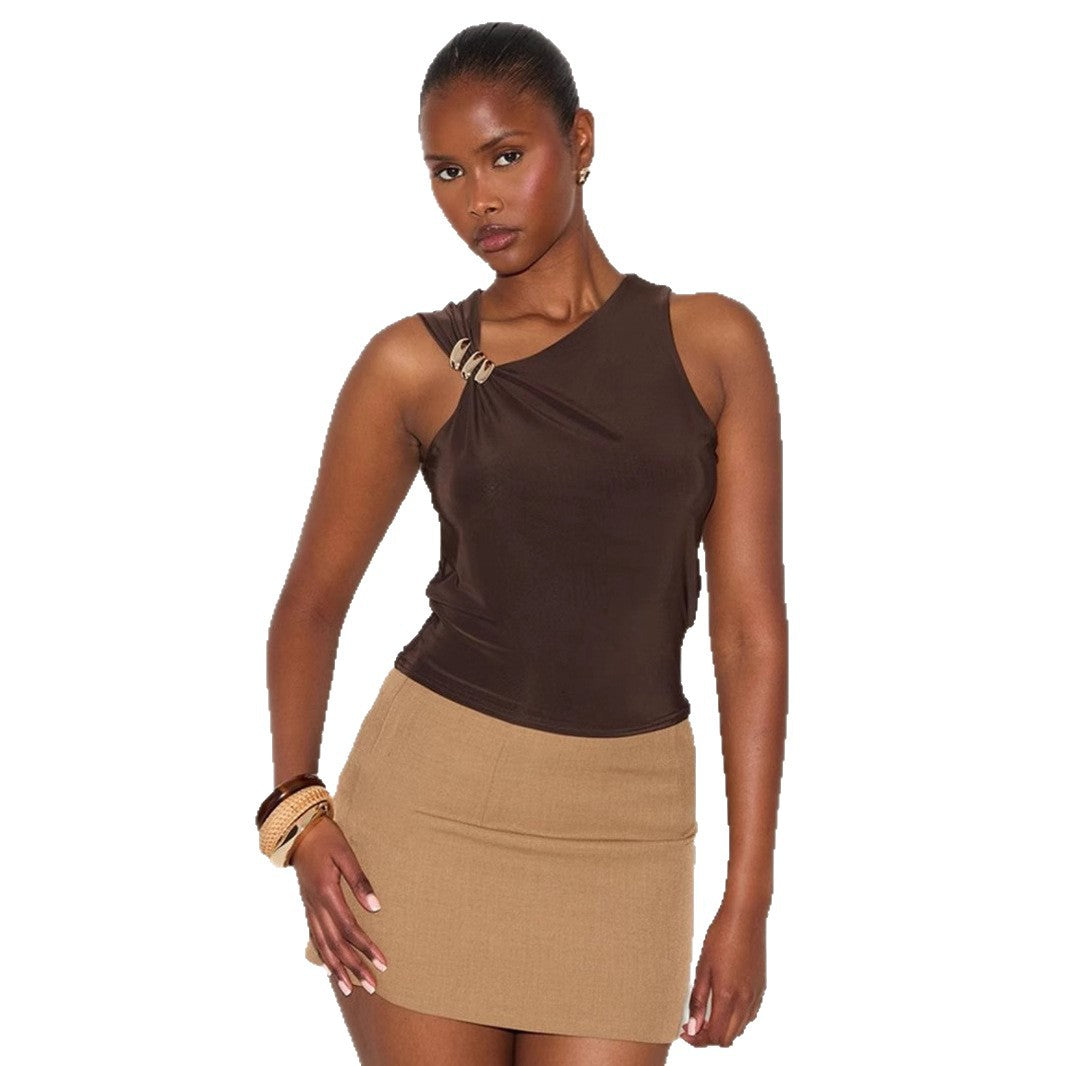 Damen Elegantes Tanktop mit dekorativem Knotendetail Drune