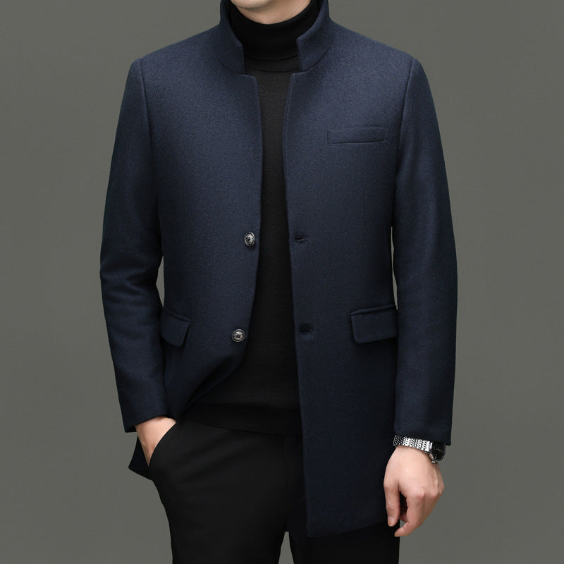 Herren modischer Wolle-Mix Mantel Drune