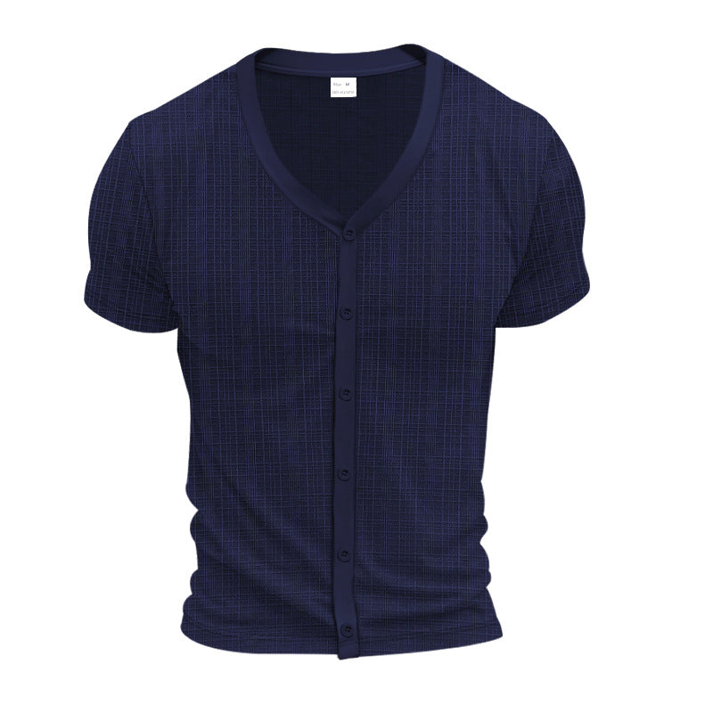 Drune | Atmungsaktive Strickjacke mit Knöpfen und kurzen Ärmeln