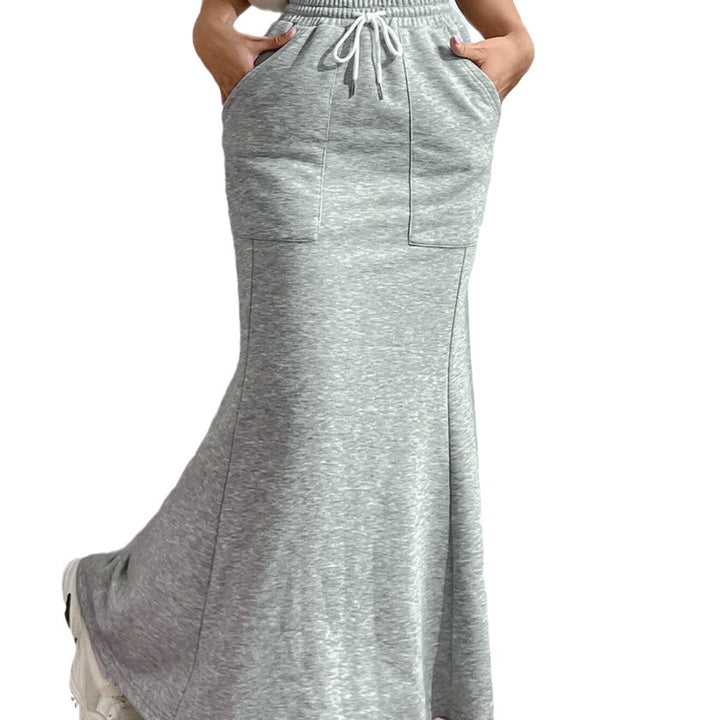 Damen Sweat Maxi-Rock mit elastischem Bund und praktischen Taschen Drune