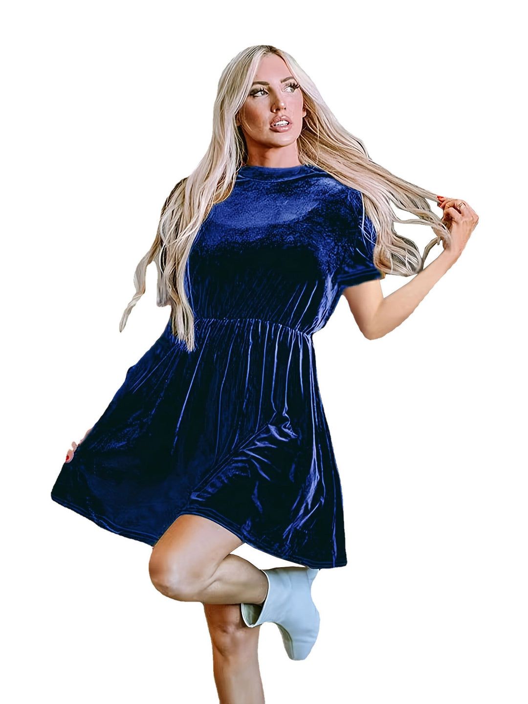 Drune | Einfarbiges Samtkleid
