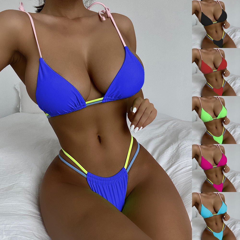 Damen Triangel-Bikini mit innovativem Farbspiel und verstellbaren Bindebändern Drune