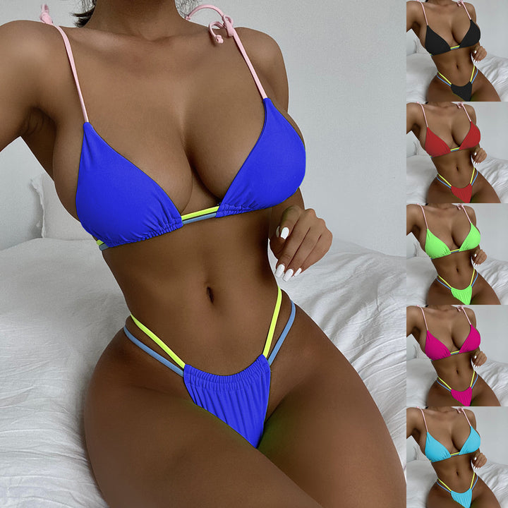 Damen Triangel-Bikini mit innovativem Farbspiel und verstellbaren Bindebändern Drune