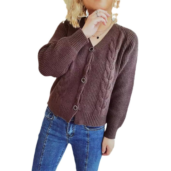 Damen Strickjacke mit Zopfdesign und bequemen Knopfdetails Drune