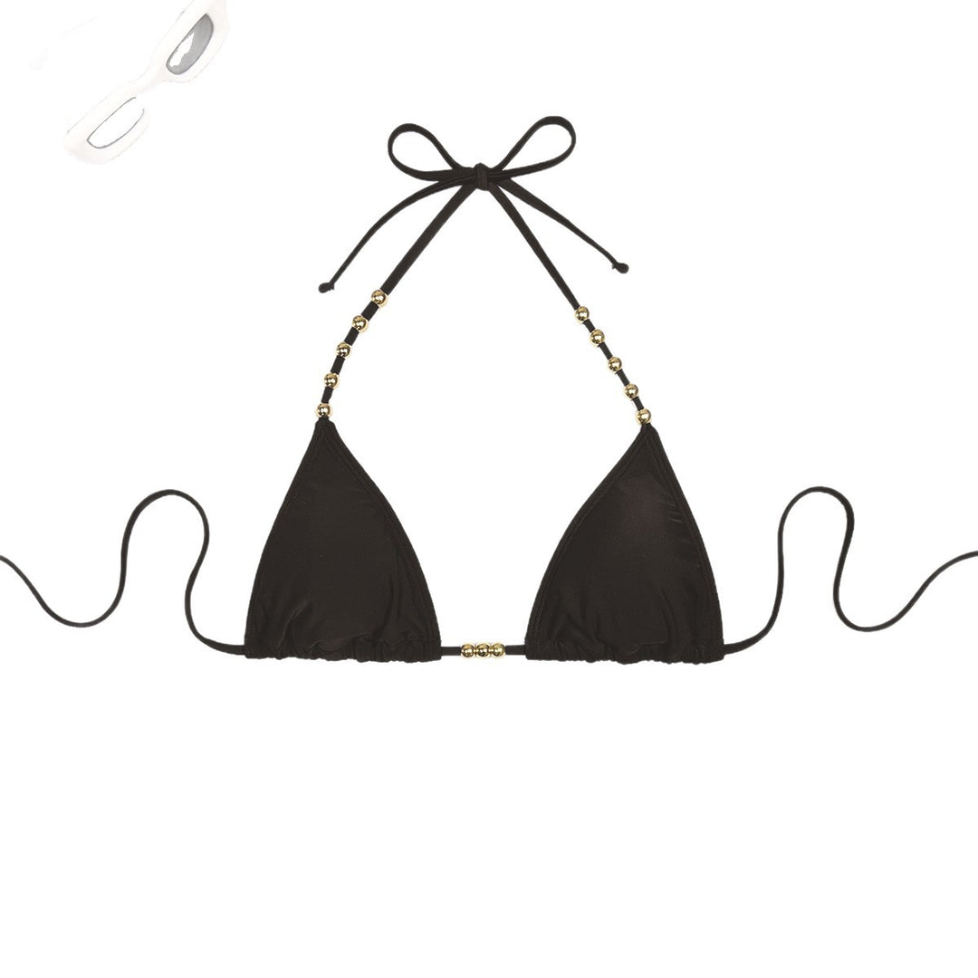 Damen Triangel-Bikini mit dekorativen goldfarbenen Akzenten Drune
