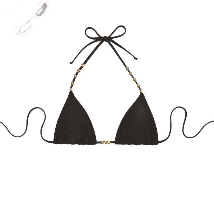 Damen Triangel-Bikini mit dekorativen goldfarbenen Akzenten Drune