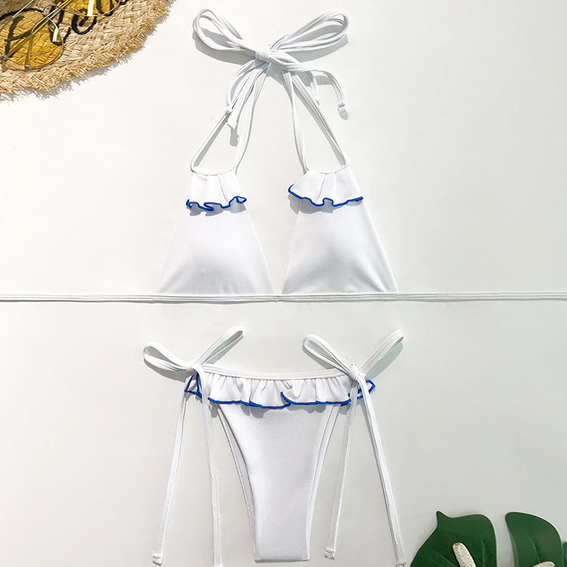 Damen Triangel-Bikini mit Rüschen und einzigartigem Schnitt Drune