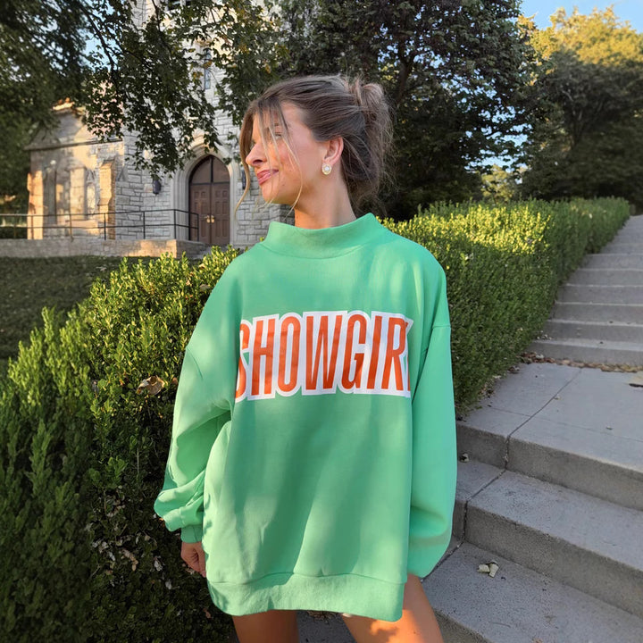 Damen Oversized Sweatshirt mit kreativem Grafikdruck Drune