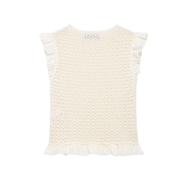 Damen Rüschenshirt mit feiner Lochstickerei und gerafftem Saum Drune