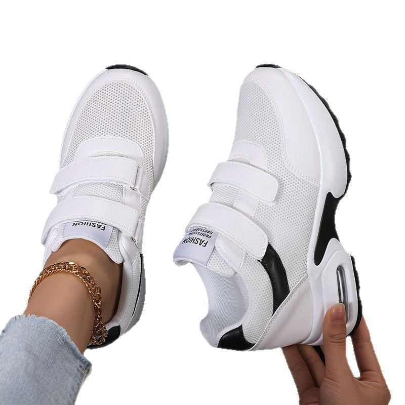 Damen nan sportliche Plateausneaker mit Klettverschluss und sichtbarer Luftpolstersohle aus atmungsaktivem Mesh Drune