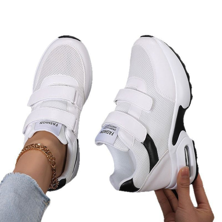 Damen nan sportliche Plateausneaker mit Klettverschluss und sichtbarer Luftpolstersohle aus atmungsaktivem Mesh Drune
