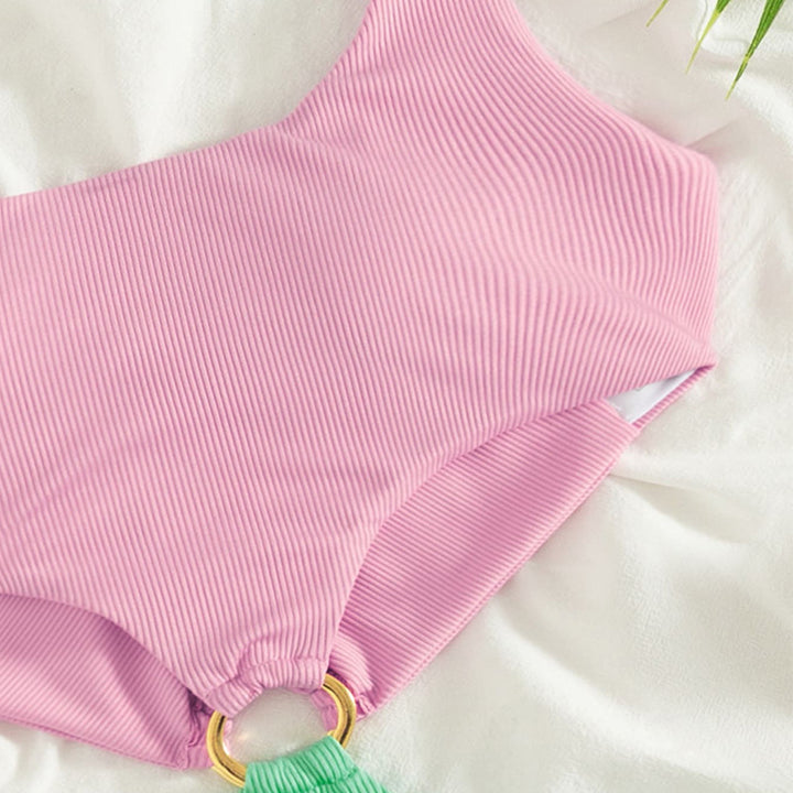Damen Sportliches Bikini-Set mit extravaganten Rüschendetails und Ringverschluss Drune