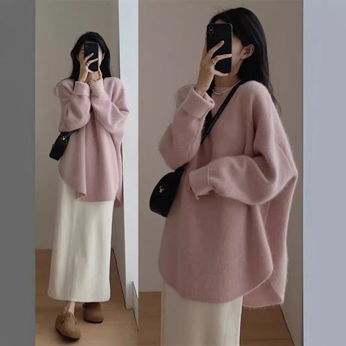 Damen Oversized Kuschelpullover mit strukturierter Oberfläche und lässigem Schnitt Drune