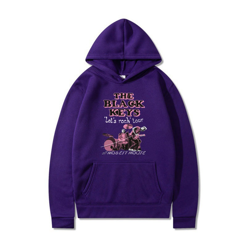 Damen Kapuzenpullover mit kreativem Rockband-Design und komfortabler Passform Drune