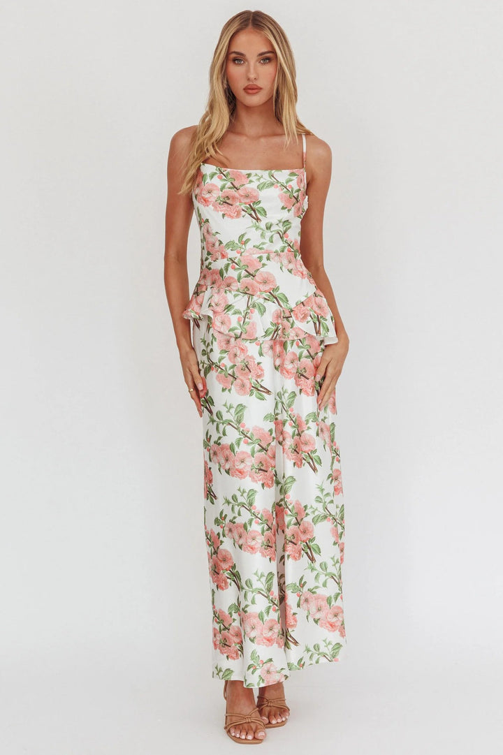 Damen Elegantes Peplum-Kleid mit floralem Design Drune