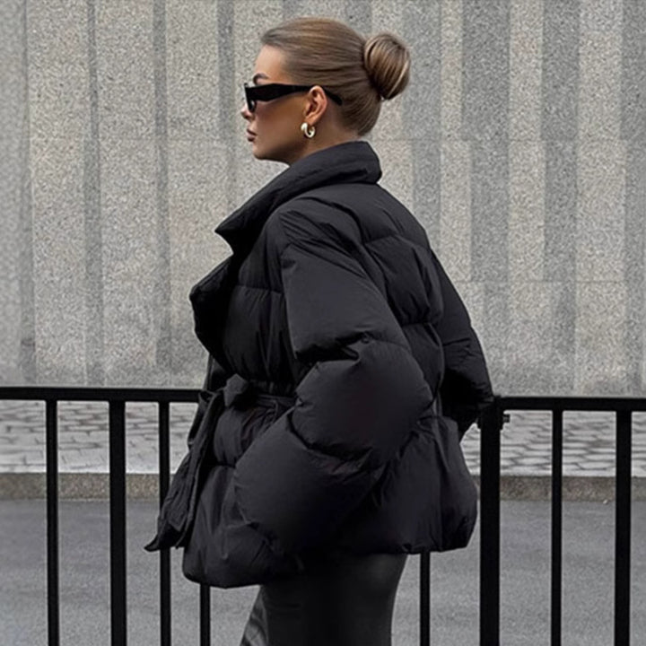 Damen Moderne Steppjacke mit Taillengürtel Drune