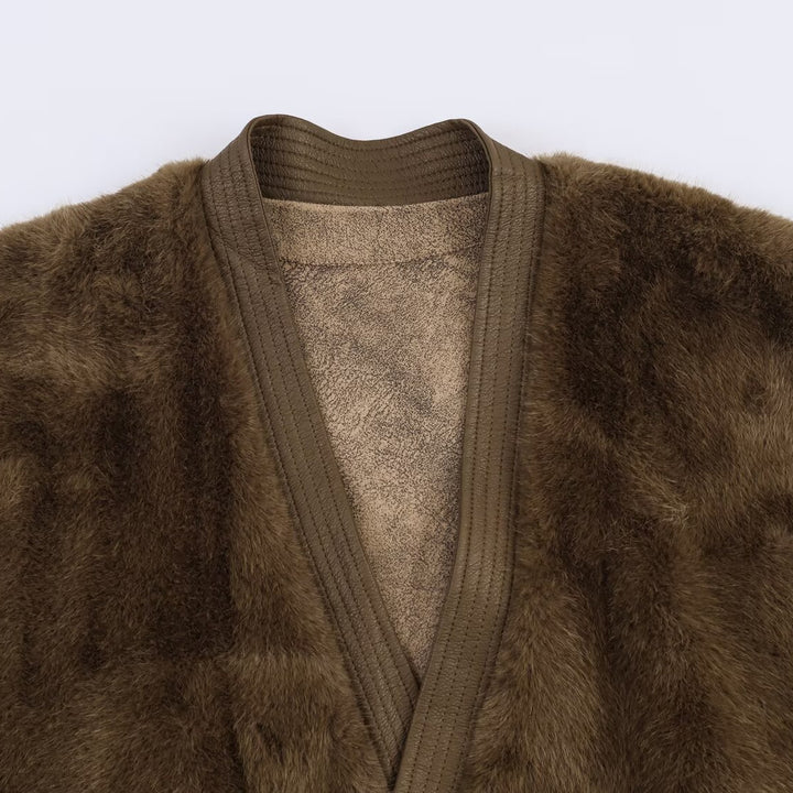 Damen Kuschelige Flanelljacke mit knöpfbarem Verschluss und seitlichen Taschen Drune