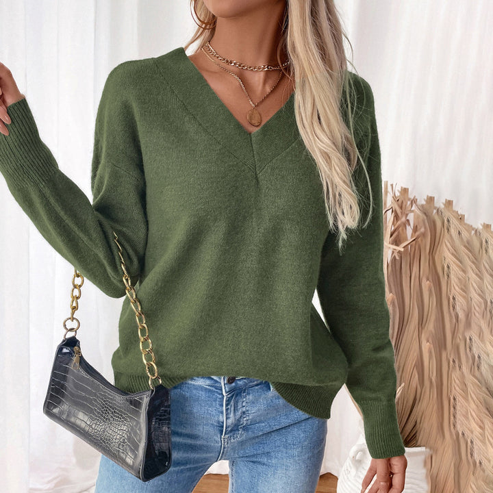 Damen V-Ausschnitt Pullover Drune