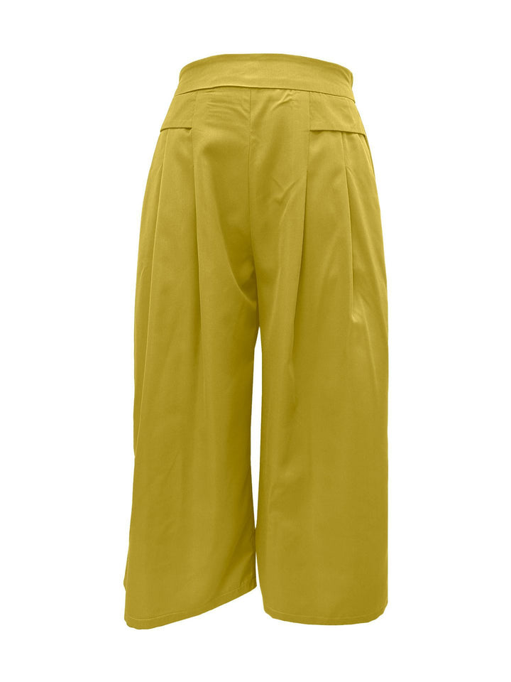 Damen Weite Culotte mit eleganten Falten und praktischen Taschen Drune