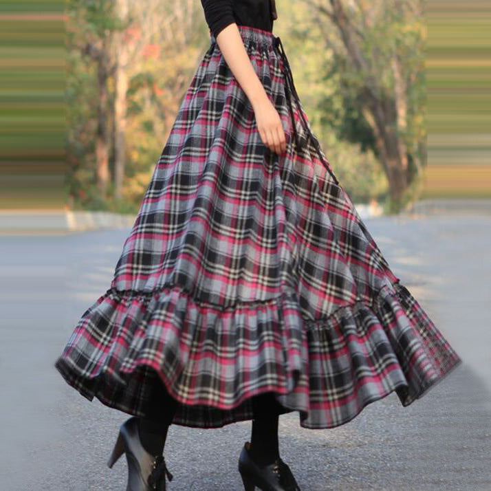 Damen Maxi-Rock mit eleganter Absatz und Viskose-Mix Drune
