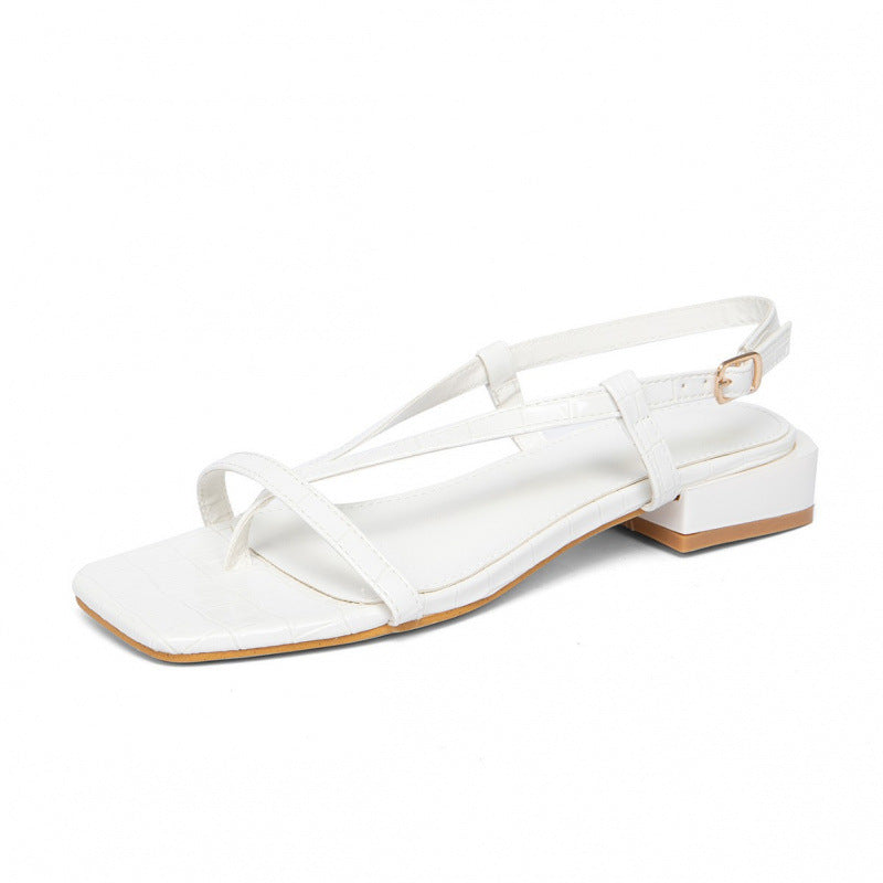 Damen Riemchen-Sandalen mit verstellbaren Riemen und blockiertem Absatz Drune